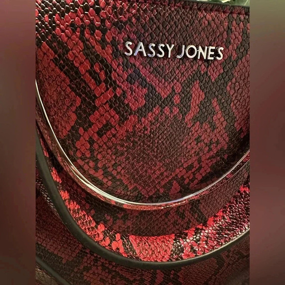 Sassy Jones NEW Pamela Snake Print ReEmbossed Large Crossbody Bag - Picture 15 of 16